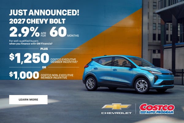 2027 Chevy Bolt. 2.9% APR for 60 months for well-qualified buyers when you finance with GM Finan...